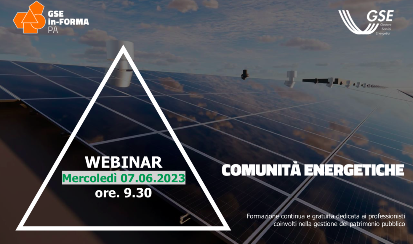Giornata formativa sulle Comunità Energetiche - 7 giugno 2023 - online dalle 9:30